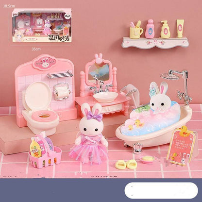 Bunny Bedroom Kitchen Girl Doll Cake Play House Children's Toys - Here2Save