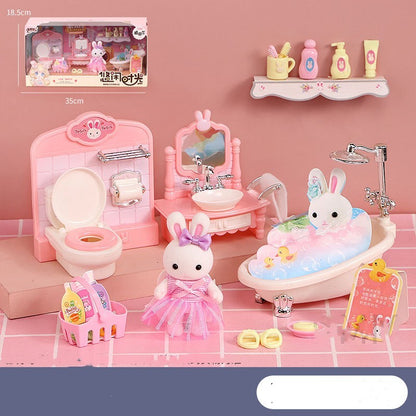 Bunny Bedroom Kitchen Girl Doll Cake Play House Children's Toys