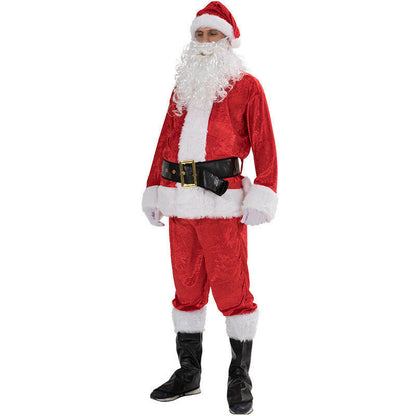 Disfraz de Papá Noel de talla grande para adultos, hombres y mujeres, disfraz de Carnaval de Navidad, traje rojo de talla grande, disfraces elegantes