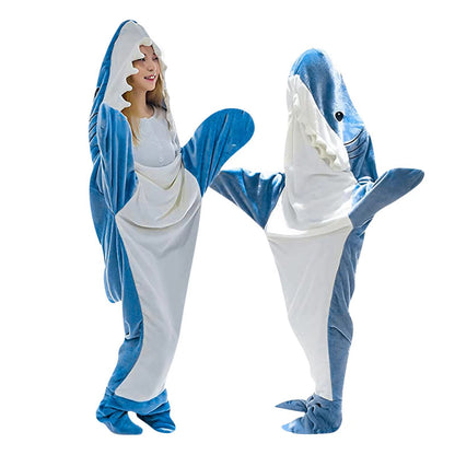 Cartoon Shark Sleeping Bag Pajamas Office Nap Shark Blanket Karakal High Quality Fabric Mermaid Shawl Blanket For Children