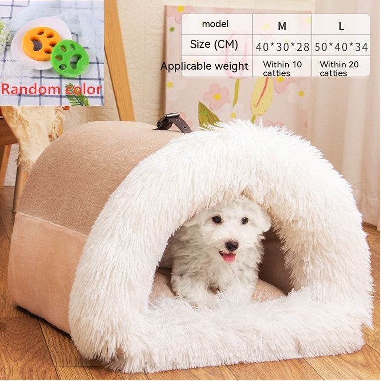 New Splice Portable Pet Nest Portable Autumn And Winter Warm Dog Nest Moisture-proof Long Fur Cat Nest Cross Border Pet Nest - Here2Save