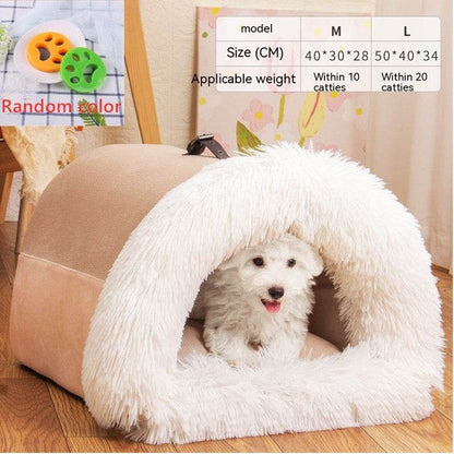New Splice Portable Pet Nest Portable Autumn And Winter Warm Dog Nest Moisture-proof Long Fur Cat Nest Cross Border Pet Nest - Here2Save