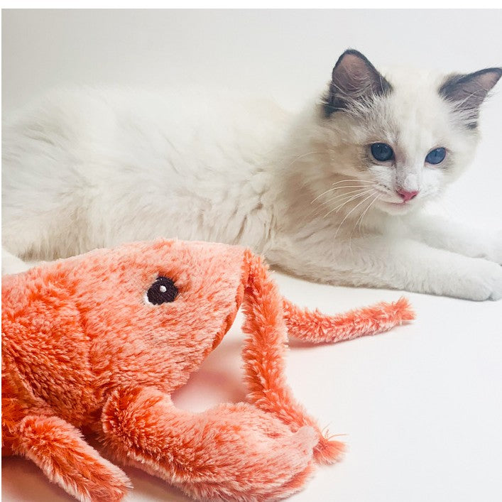 Pet Toys Electric Jumping Shrimp USB Charging Simulation Lobster Funny Cat Plush Pets Toy - Here2Save