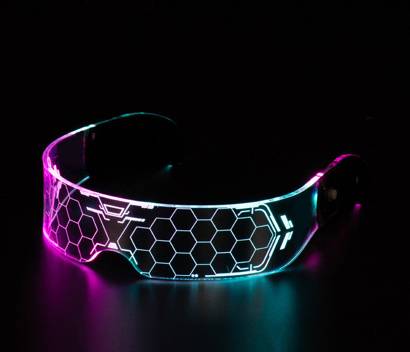 LED Luminous Glasses Party Bar Disco Punk Glasses Futuristic Style Festival Goggles Decoration Gifts - Here2Save