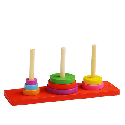 Colorful Hanoi Tower Wooden Toy