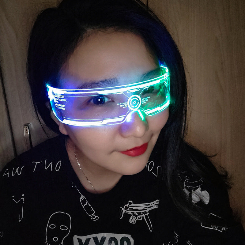 LED Luminous Glasses Party Bar Disco Punk Glasses Futuristic Style Festival Goggles Decoration Gifts - Here2Save