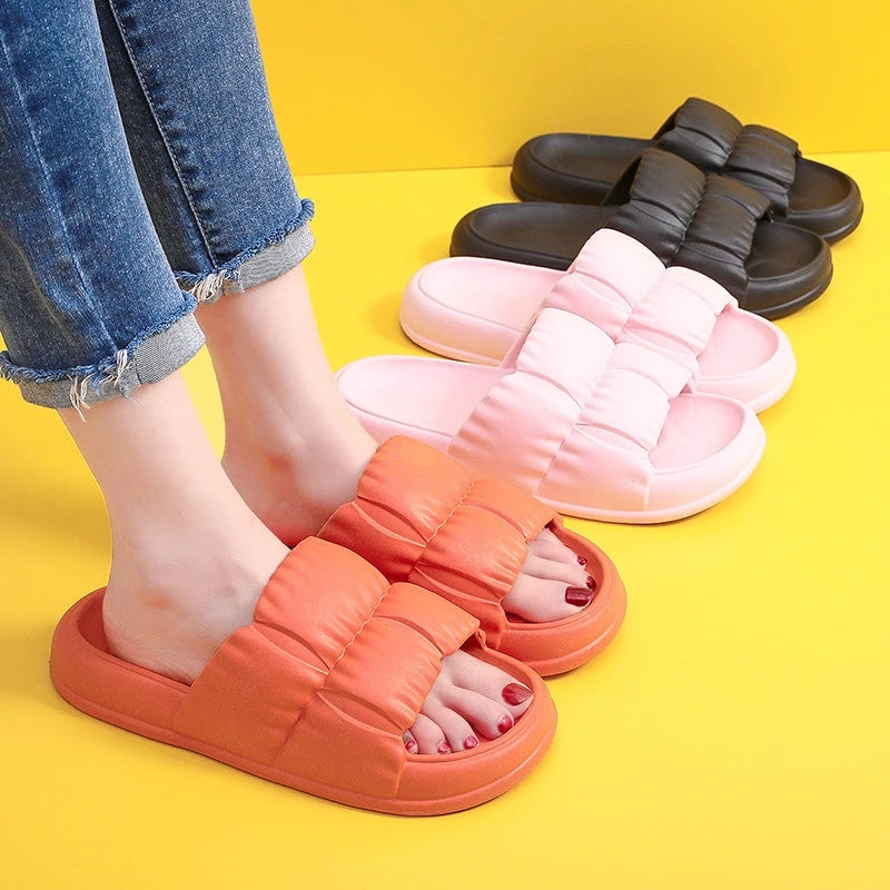 Women Home Shoes Bathroom Slippers Soft Sole Slides Summer Beach Shoes - Here2Save