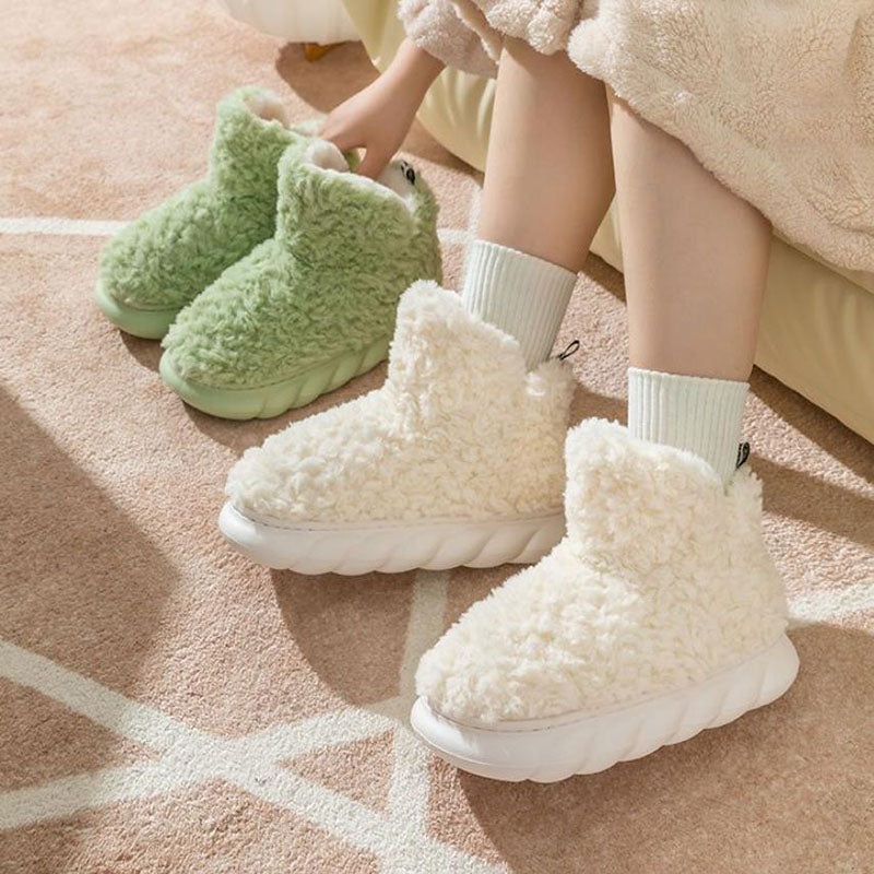 Winter Package Heeled Waterproof Home Indoor And Outdoor Wear Cute High Helper Cotton Slippers - Here2Save