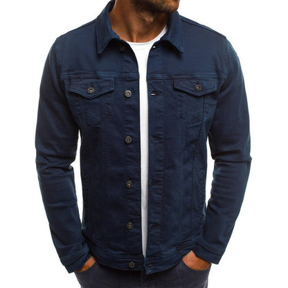 Casual Men Jacket Denim Button Shirt