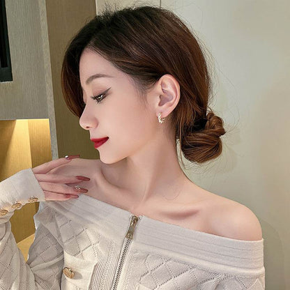Women's Fashion Temperament Circle Pearl Earrings - Here2Save