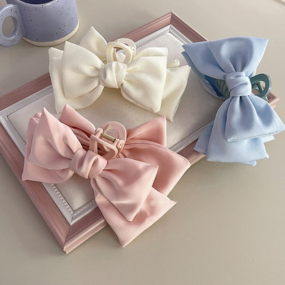 Plain Color XL Bow Ribbon Hair Claw