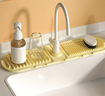 Heightened Slope Faucet Water Draining Pad