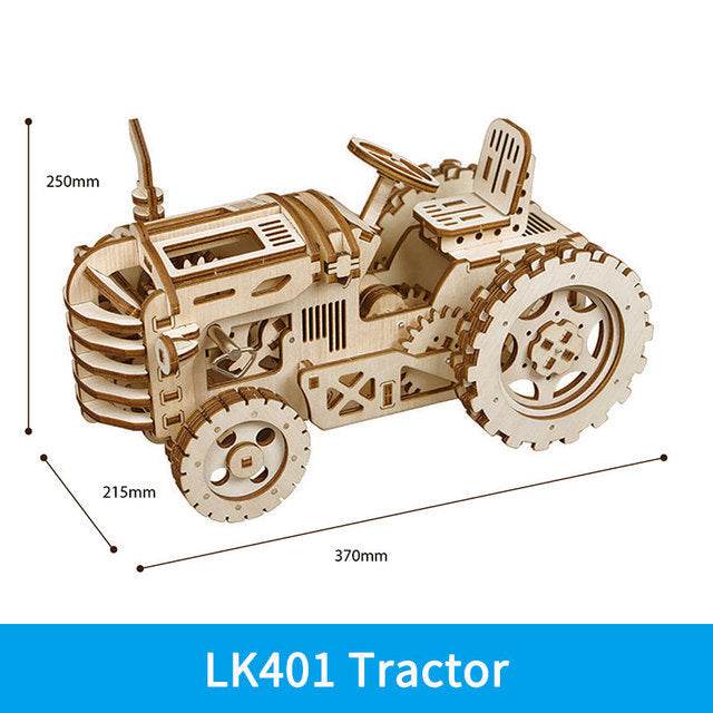 Robotime ROKR Mechanical Gear Drive Tractor DIY Model Building Kit - Here2Save