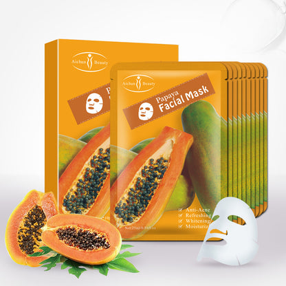 Hoja de mascarilla hidratante de papaya para mujer