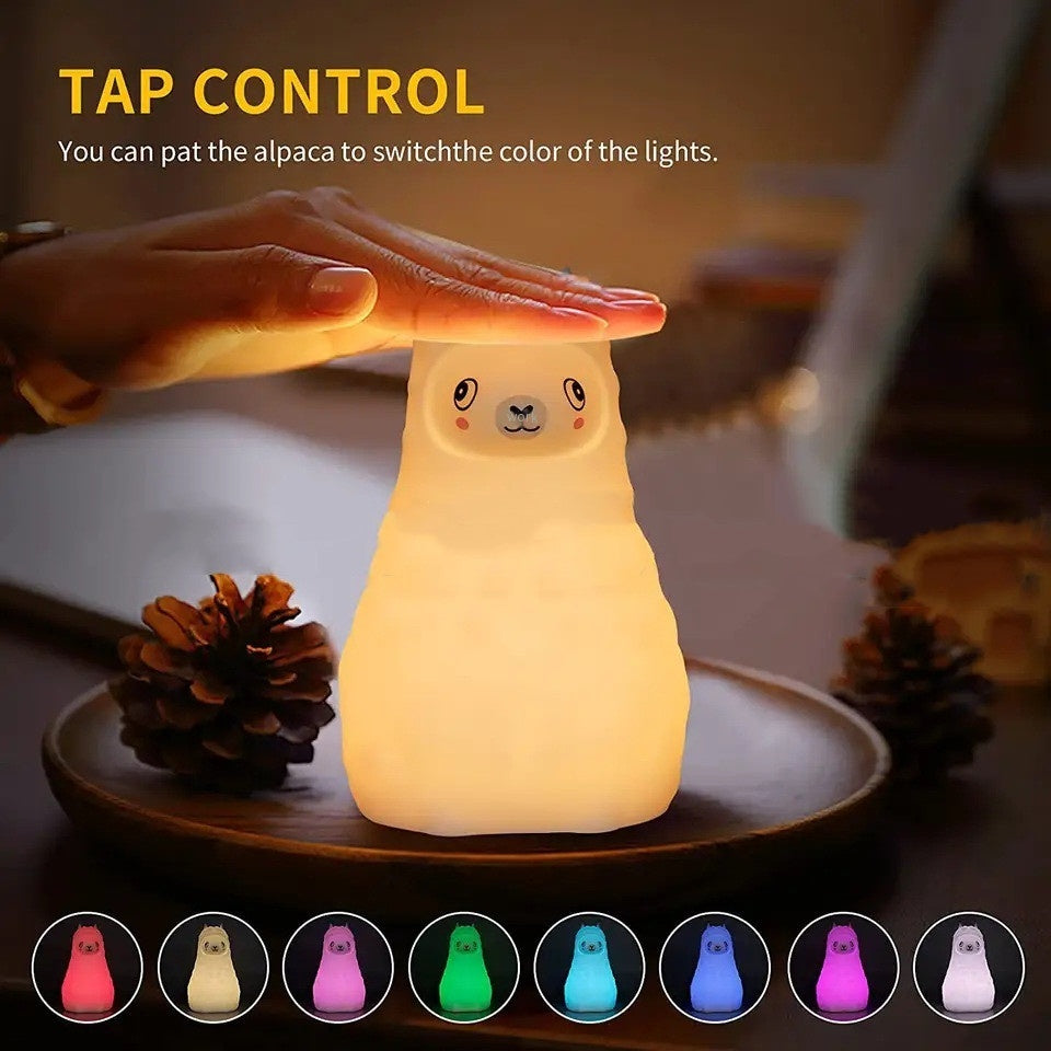 Amazon Creative Cartoon Alpaca Night Light USB Charging Bedside Smart Small Night Lamp Reading Light Gift Sleep