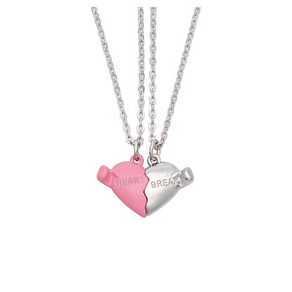 Holding Heart Magnet Pendant Couple Necklace For Love