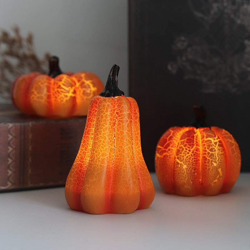 New Halloween Pumpkin Lantern Simulation Pumpkin LED Candle Lamp Resin Luminous Pumpkin - Here2Save