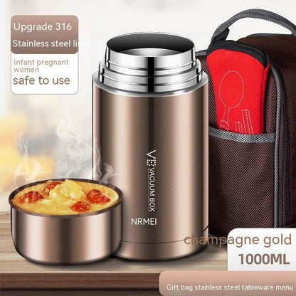 Stainless Steel Extra Long Insulation Lunch Box Bucket Simple - Here2Save