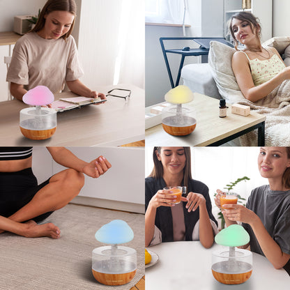 Raining Cloud Humidifier With Night Light Aromatherapy Essential Oil Diffuser Micro Humidifier Relaxing Mood Water Drop Sound For Home - Here2Save