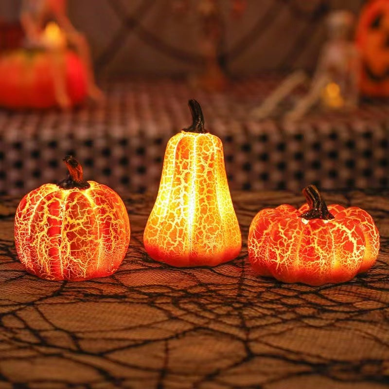 New Halloween Pumpkin Lantern Simulation Pumpkin LED Candle Lamp Resin Luminous Pumpkin - Here2Save