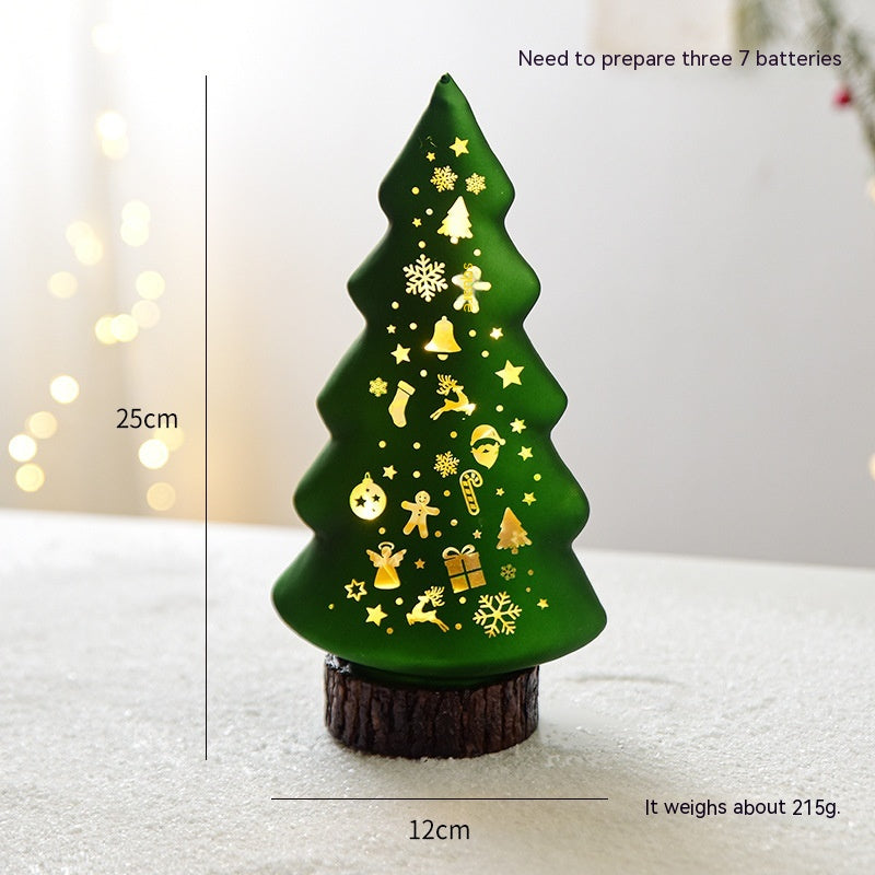 Christmas Luminous Glass Desktop Decoration