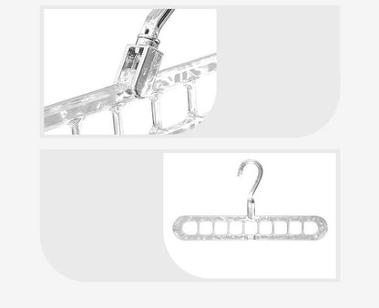 Transparent Silver Nine Empty Hanger Household Multifunctional