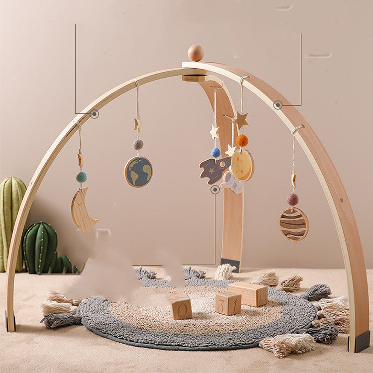 Triangle Rack Wooden Fitness Equipment Newborn Baby Crib Toy