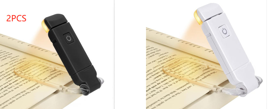 Luz LED recargable por USB para lectura de libros, brillo ajustable, protección ocular, Clip, luz de libro, marcapáginas portátil, luz de lectura