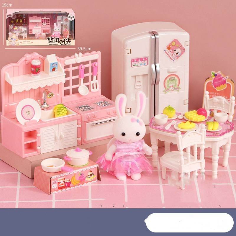 Bunny Bedroom Kitchen Girl Doll Cake Play House Children's Toys - Here2Save