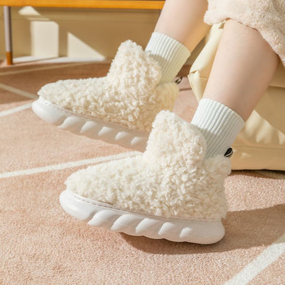 Winter Package Heeled Waterproof Home Indoor And Outdoor Wear Cute High Helper Cotton Slippers - Here2Save