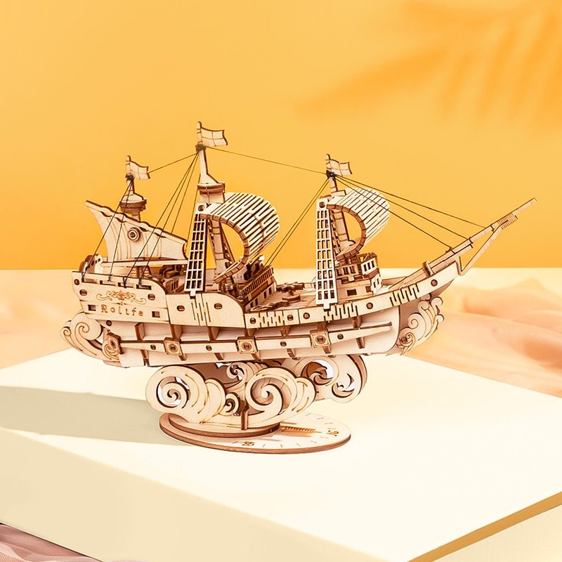 Wooden Puzzle Games Boat & Ship Model Toys For Children Kids Girls Birthday Gift