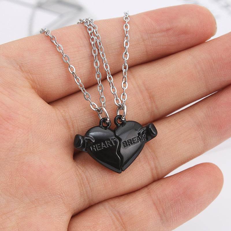 Holding Heart Magnet Pendant Couple Necklace For Love - Here2Save