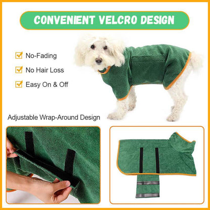 Absorbent Pet Bathrobe With Waist-wrapped Microfiber - Here2Save