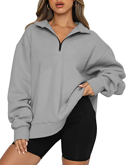 Sudaderas de mujer con cremallera y cuello vuelto, camisetas informales holgadas, ropa