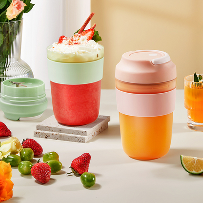 Portable Blender Juicer Cup Rechargeable With 4 Blades For Shakes And Smoothies Maker 400ml Fresh Fruit Mixer Juicer Cup - Here2Save