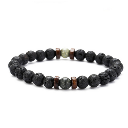 Personality Men's Black Volcanic Stone Bracelet - Here2Save