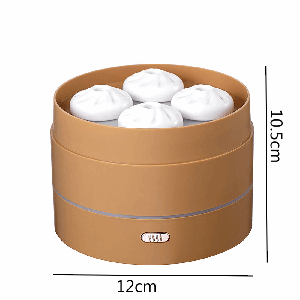 1pc Unique Four Spray Design Steaming Bun Aroma Diffuser 200ml USB Ultrasonic Air Humidifier LED Night Light Essential Oil Diffuser Aromatherapy Diffuser For Home Office