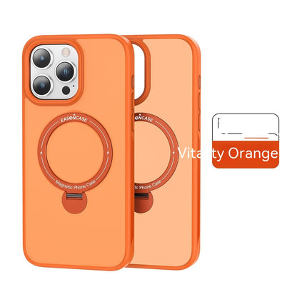 Rotating Invisible Magnetic Bracket Applicable Pivot Frosted Phone Case