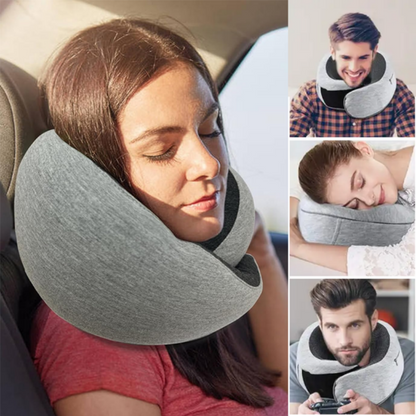 Almohada de Viaje para el cuello, almohada de avión no deformada, cojín para el cuello de viaje, almohada duradera en forma de U con memoria de viaje, almohada de algodón para siesta en el cuello