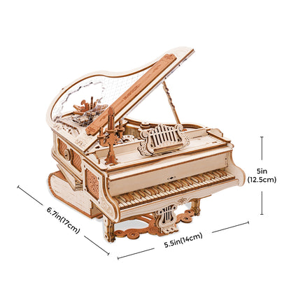 Robotime 223 Uds rompecabezas de madera 3D Piano mágico caja de música mecánica juguete para regalo escritorio regalo para hombres y mujeres Hobby AMK81