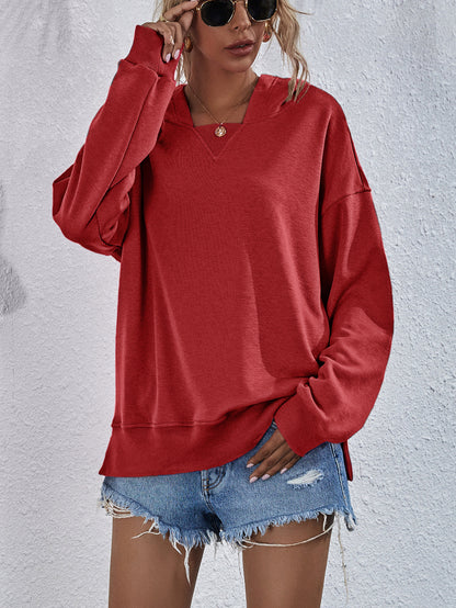 Women's Hoodie Sweatshirt Sports Casual Candy Color Long Sleeve Tops Clothes