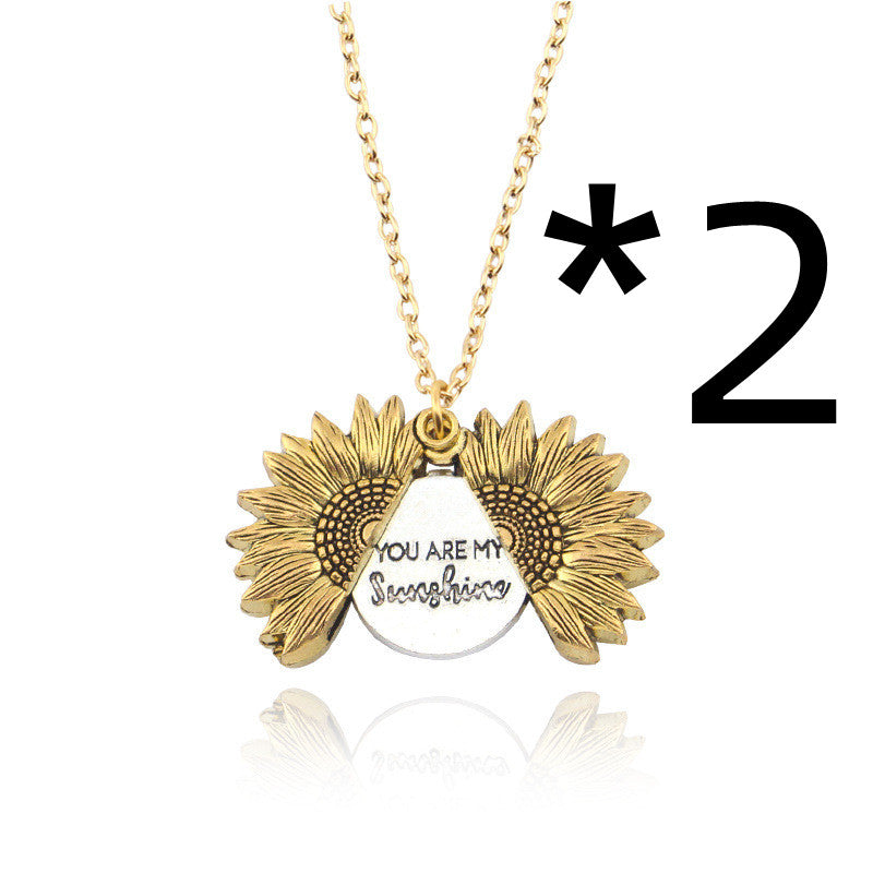 You Are My Sunshine Sunflower Necklace Women Men - Here2Save