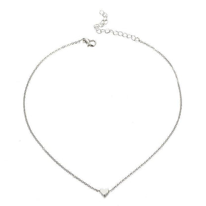 Simple Fashion Gold Color Double-sided Love Pendant Necklaces Clavicle Chains Necklace Women Jewelry Valentines Day Gift - Here2Save