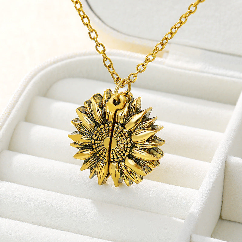 You Are My Sunshine Sunflower Necklace Women Men - Here2Save