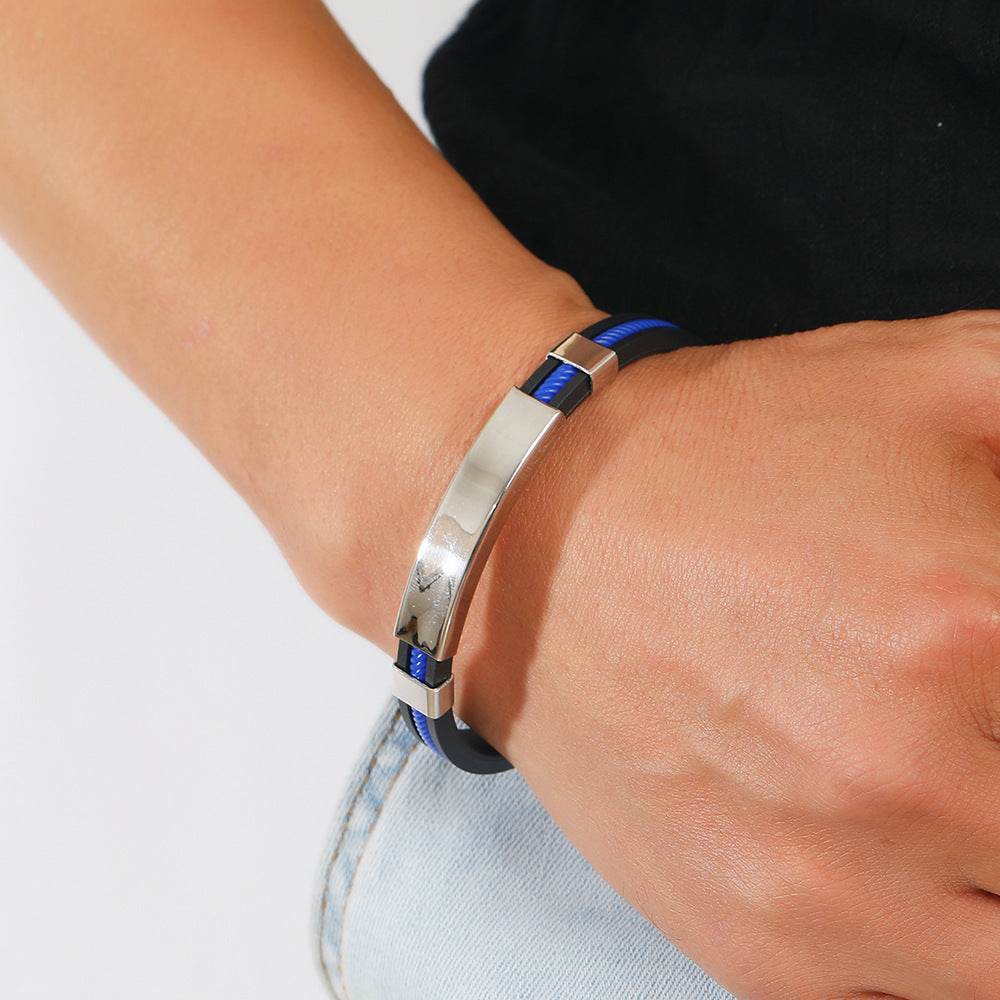 Titanium Steel Silicone Bracelet Stainless Steel - Here2Save