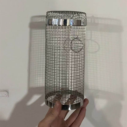 Rolling Grilling Basket Metal BBQ Barbecue Basket Net Portable Outdoor Camping Barbecue Rack Kitchen Gadgets - Here2Save