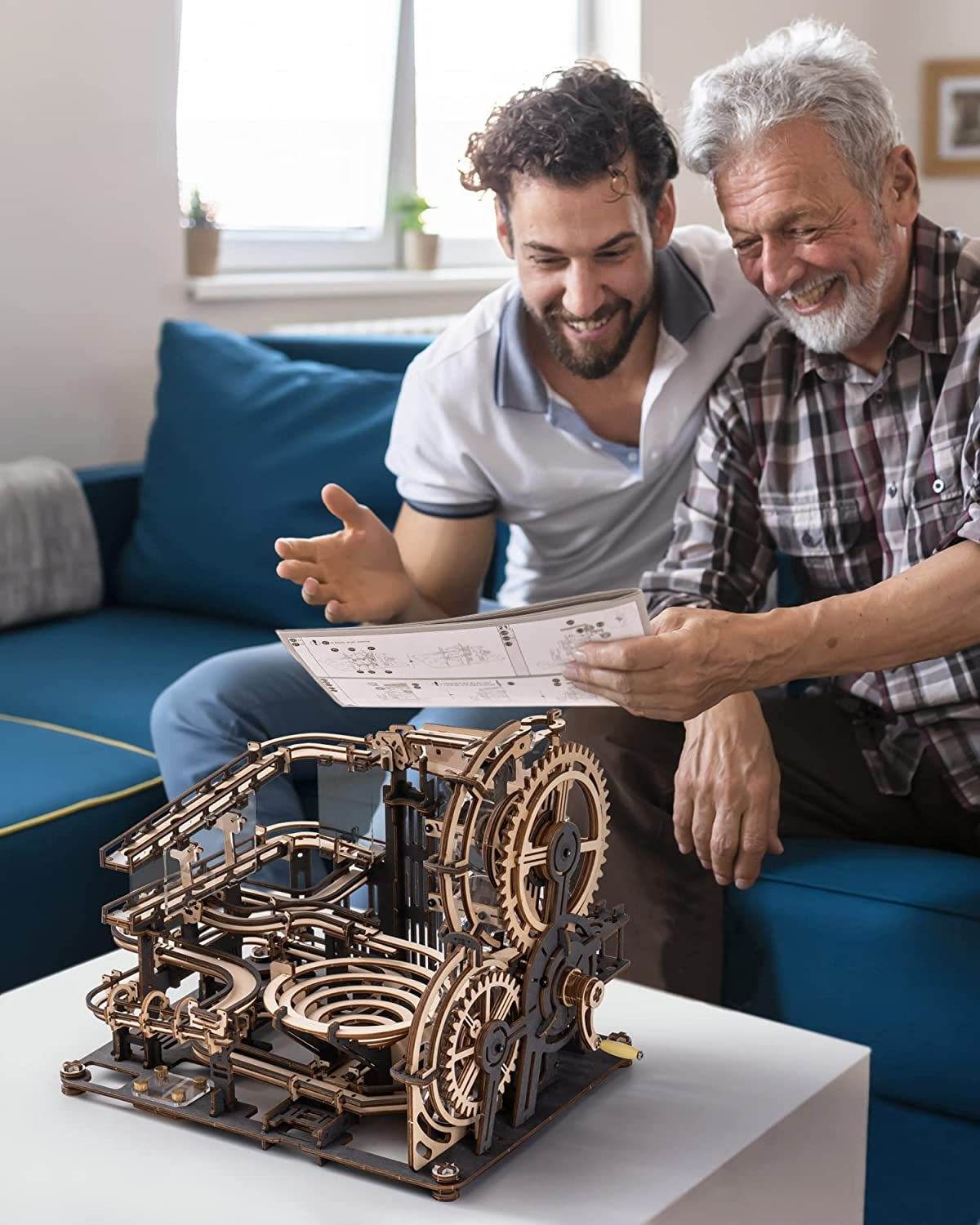 Robotime ROKR Marble Night City 3D Wooden Puzzle Games Assembly Waterwheel Model Toys For Children Kids Birthday Gift - Here2Save