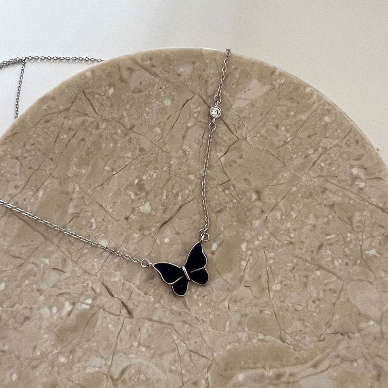 S925 Sliver Color-changed Butterfly Necklace Fashion Novelty Jewelry - Here2Save