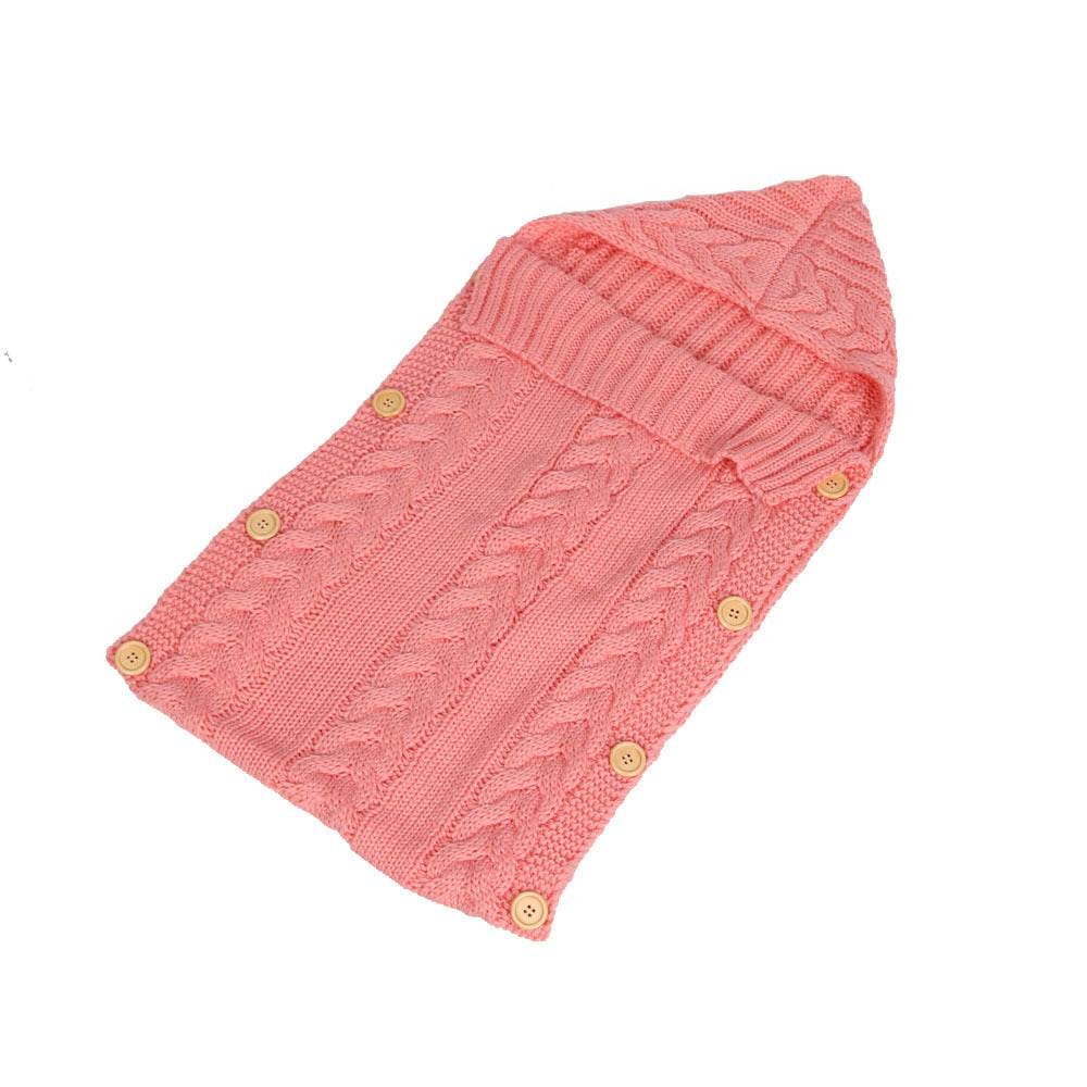 New Autumn Winter Newborn Baby Boy Girl Knit Sleeping Bag Clothes Infant Baby Pure Color Hold Blanket - Here2Save