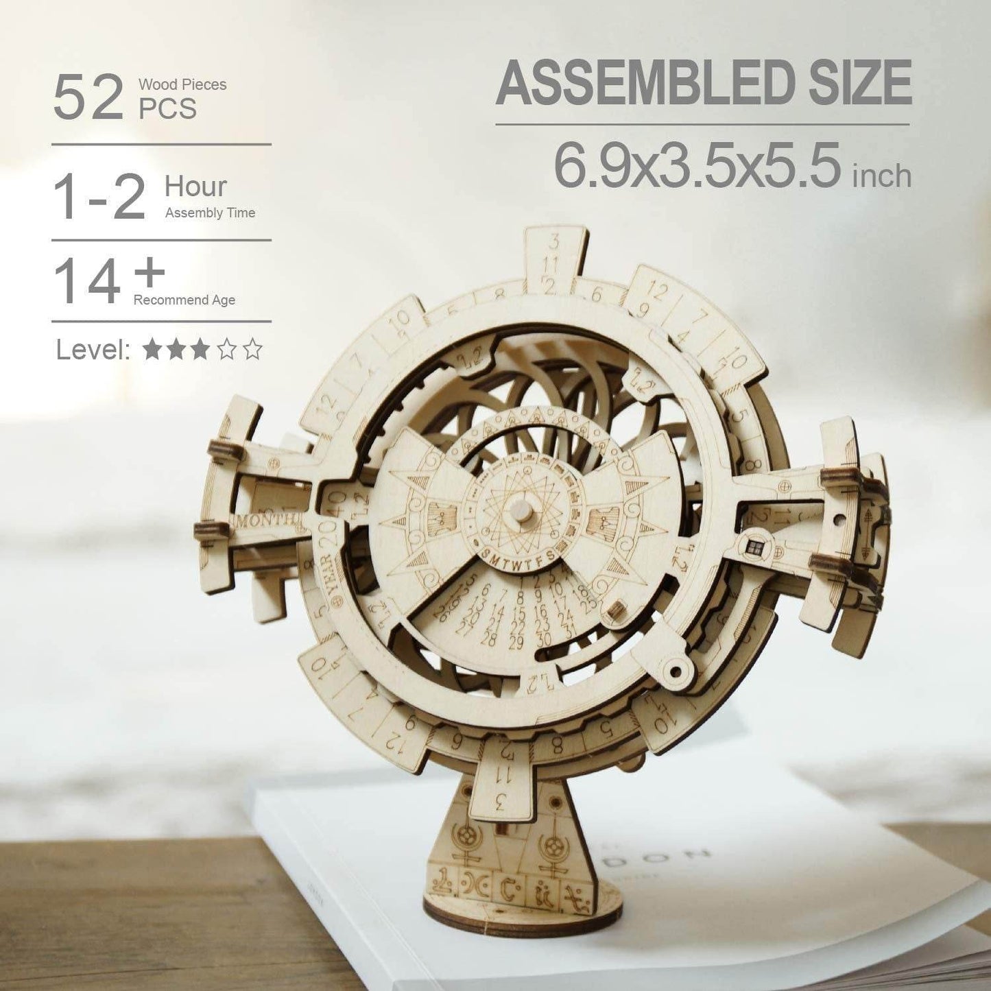 ROKR DIY 3D Wooden Puzzle Perpetual Calendar Assembly Kids Toy Jigsaws - Here2Save